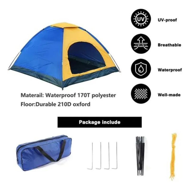 GENERICO - Carpa Camping 4 Personas con 2 Puertas Mosquitero Armado Automatico