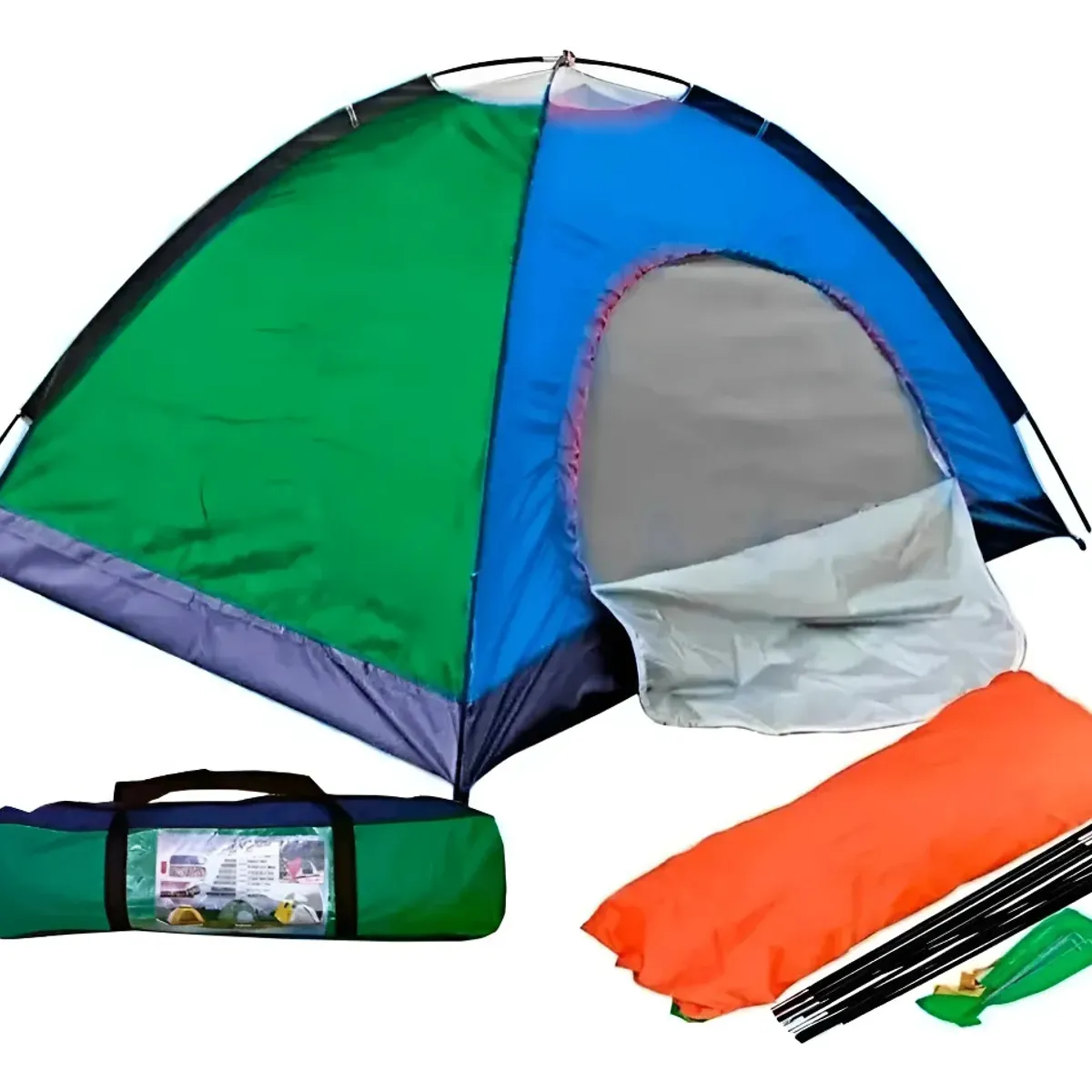 GENERICO - Carpa Camping 4 Personas con 2 Puertas Mosquitero Armado Automatico