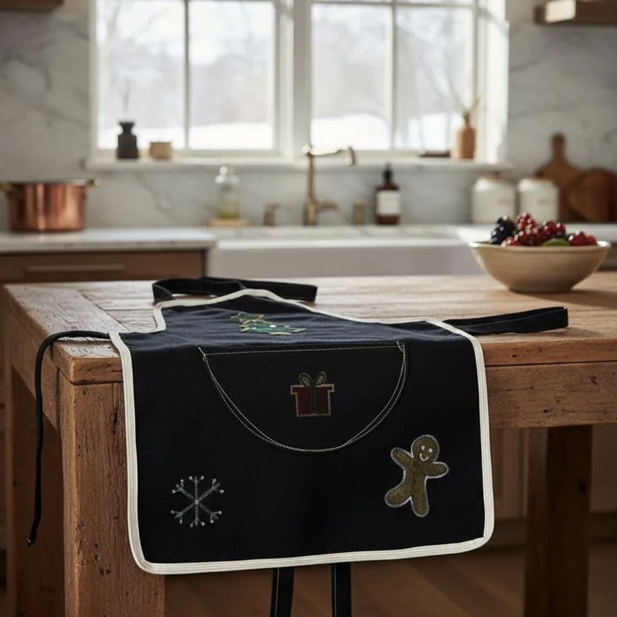 HAOKIDS - Delantal cocina navidad niño/a 3 a 7. Impermeable producto nacional