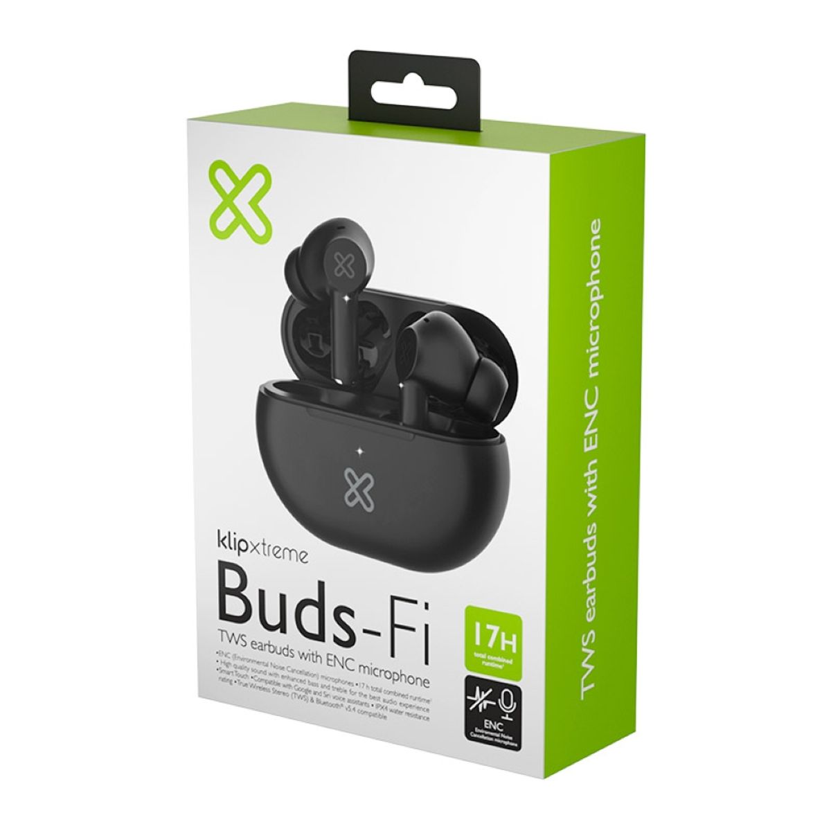 KLIP XTREME - Audífonos In Ear Klipxtreme Buds-Fi USB-C TWS ENC BT Negro