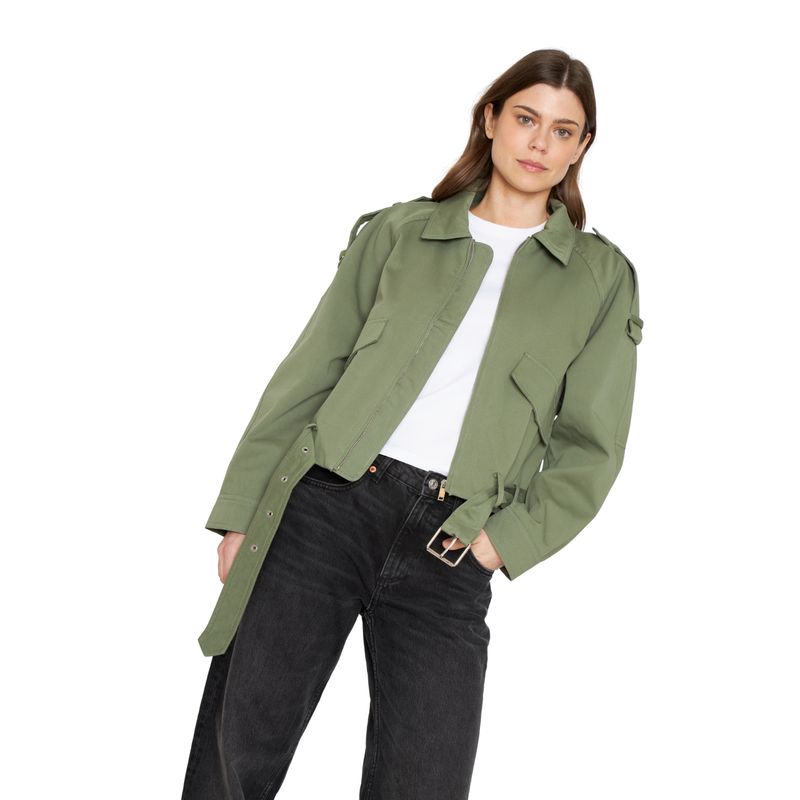 JACINTA TIENDA - Chaqueta Aviadora Cotton verde Jacinta Tienda