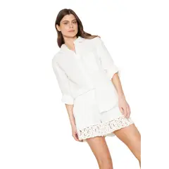 JACINTA TIENDA - Short Lino Ame blanco