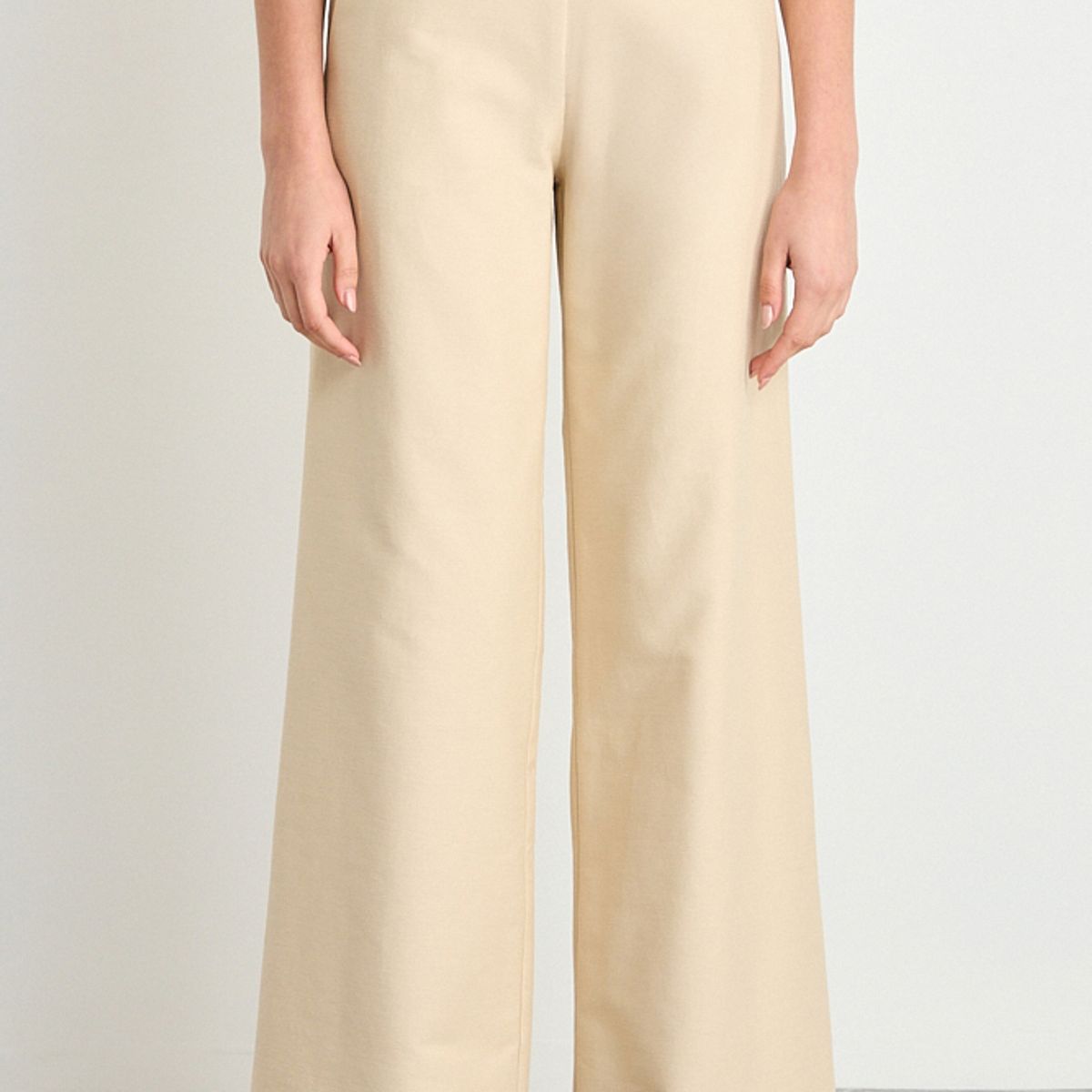 IO - Pantalon Liso Mujer Beige Io