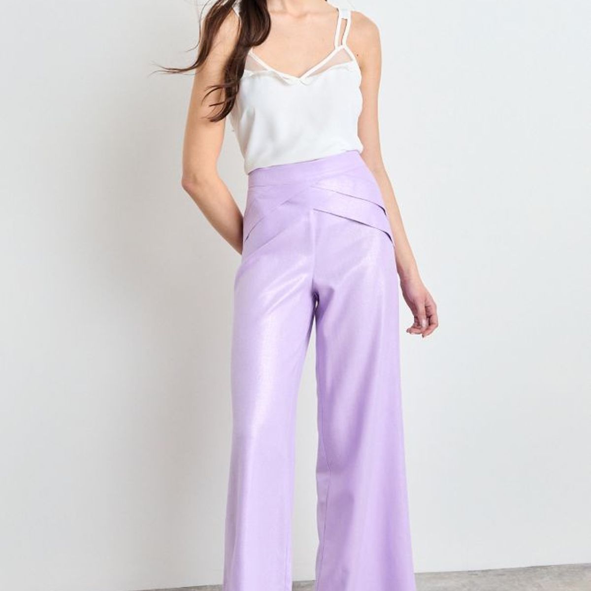IO - Pantalon Liso Mujer Morado Io