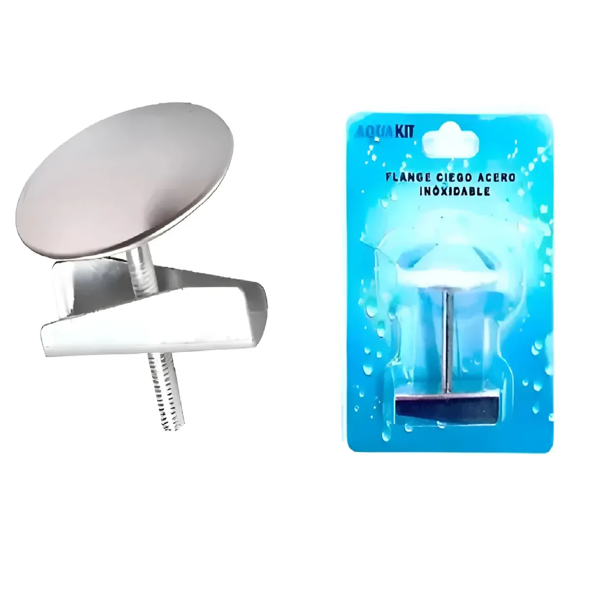 GENERICO - Piton Flange Ciego Acero Inox Tapa Lavaplatos Sin Cadena