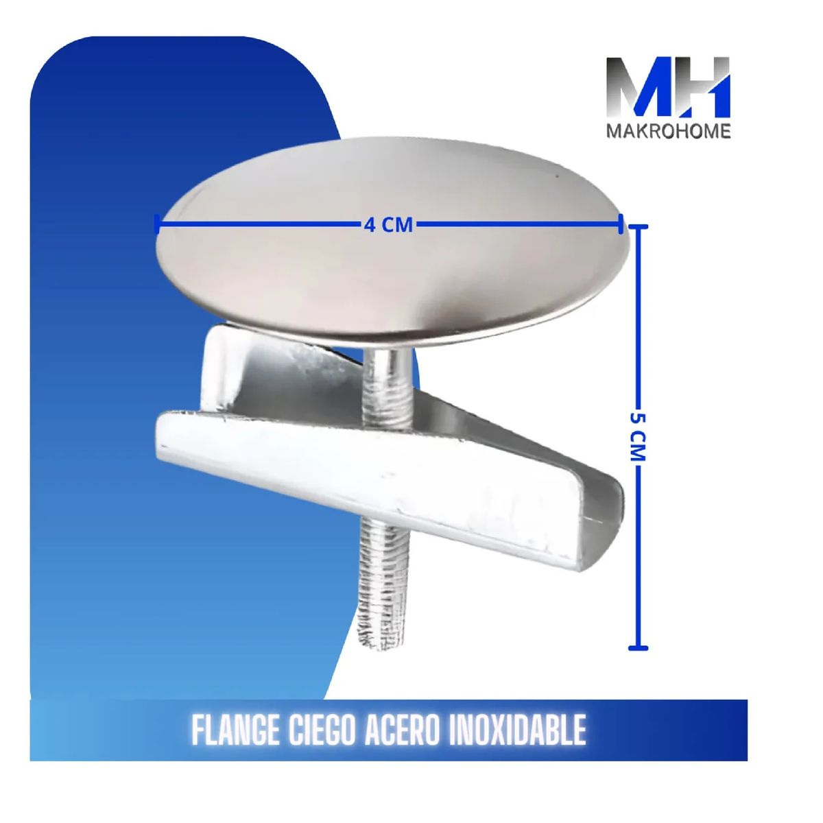 GENERICO - Piton Flange Ciego Acero Inox Tapa Lavaplatos Sin Cadena