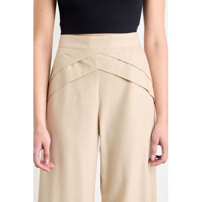 Imagen 2 del producto Pantalon Liso Mujer Beige