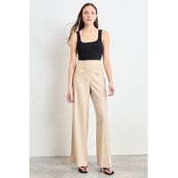 Pantalon Liso Mujer Beige