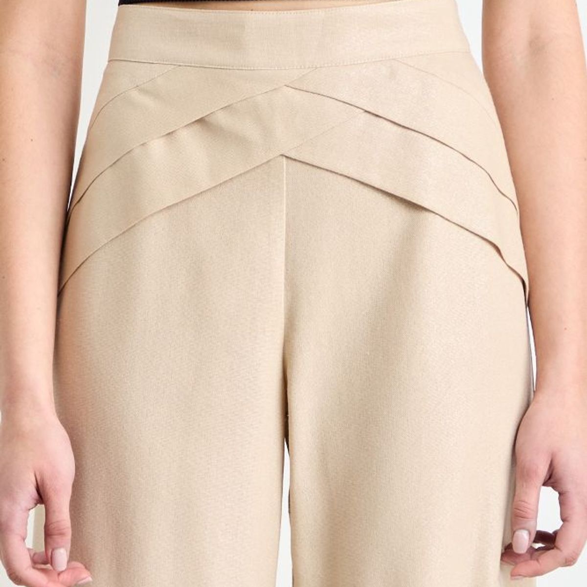 IO - Pantalon Liso Mujer Beige Io