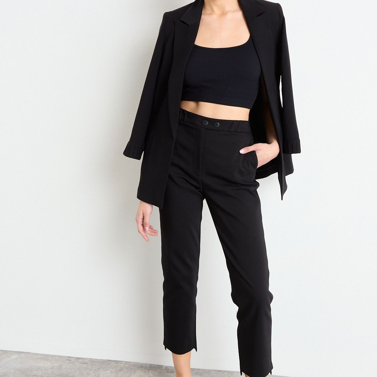 IO - Pantalon Liso Mujer Negro Io