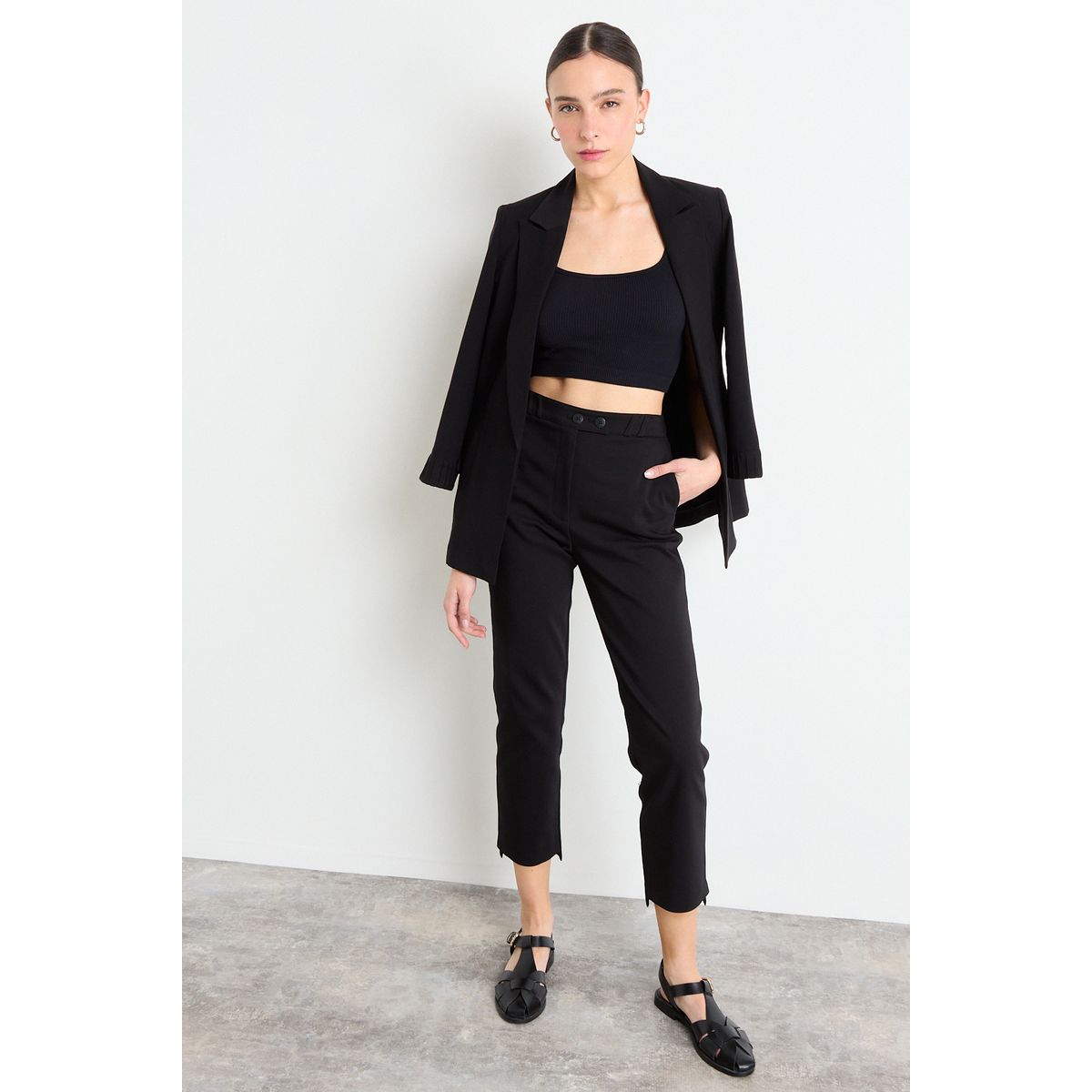 IO - Pantalon Liso Mujer Negro Io