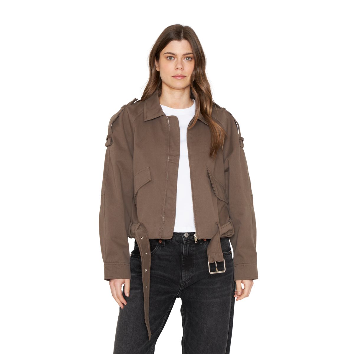 JACINTA TIENDA - Chaqueta Aviadora Cotton café Jacinta Tienda