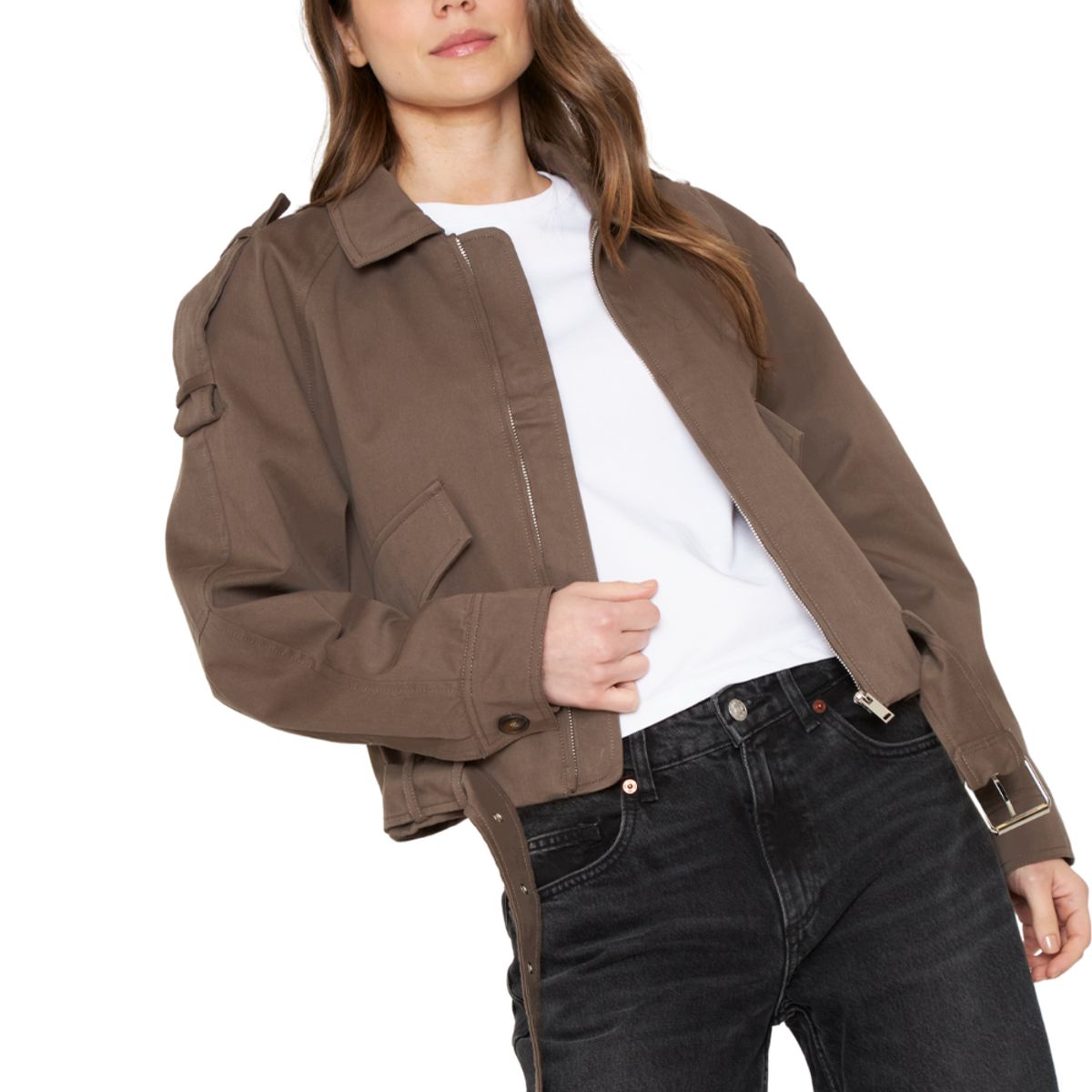 JACINTA TIENDA - Chaqueta Aviadora Cotton café Jacinta Tienda