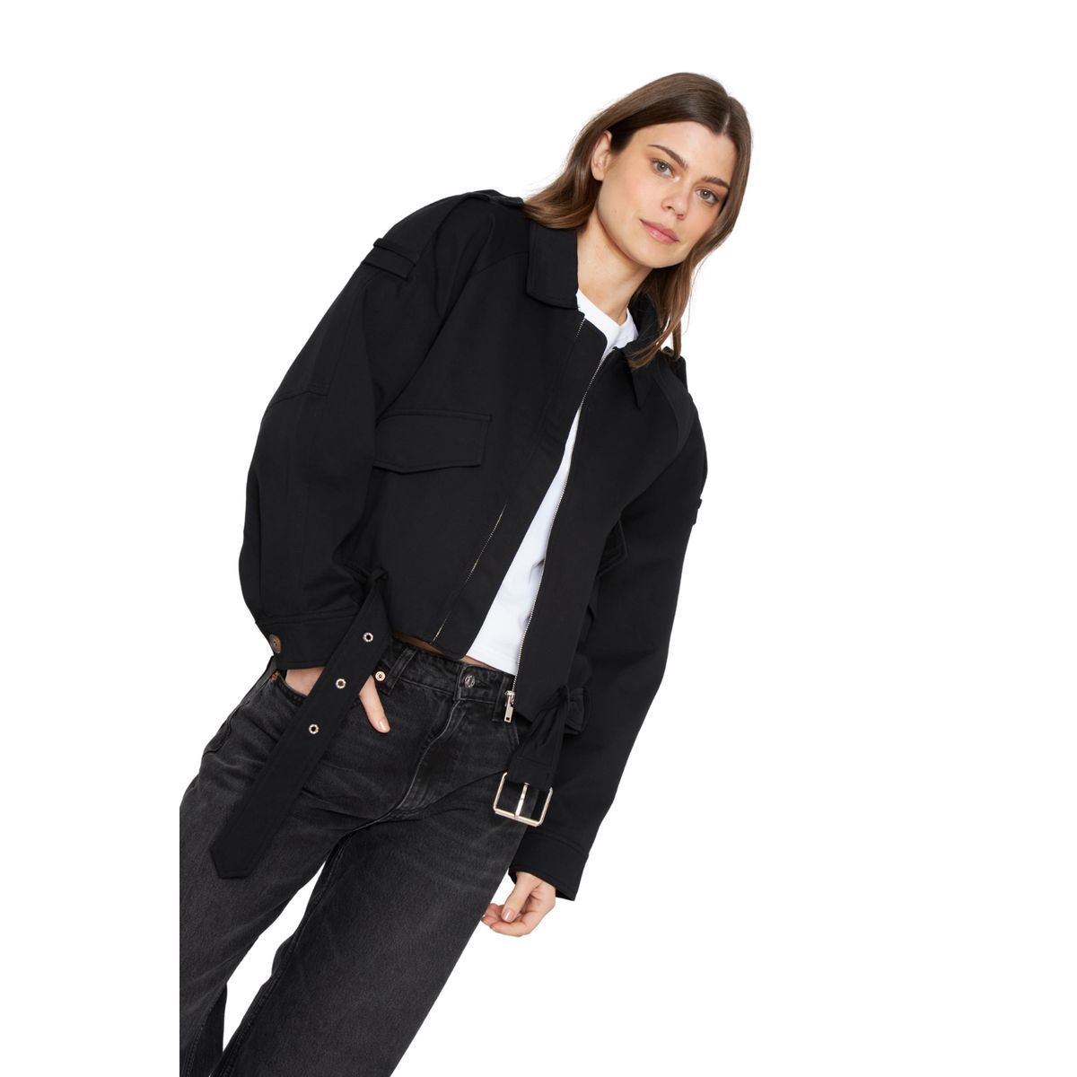 JACINTA TIENDA - Chaqueta Aviadora Cotton negra Jacinta Tienda