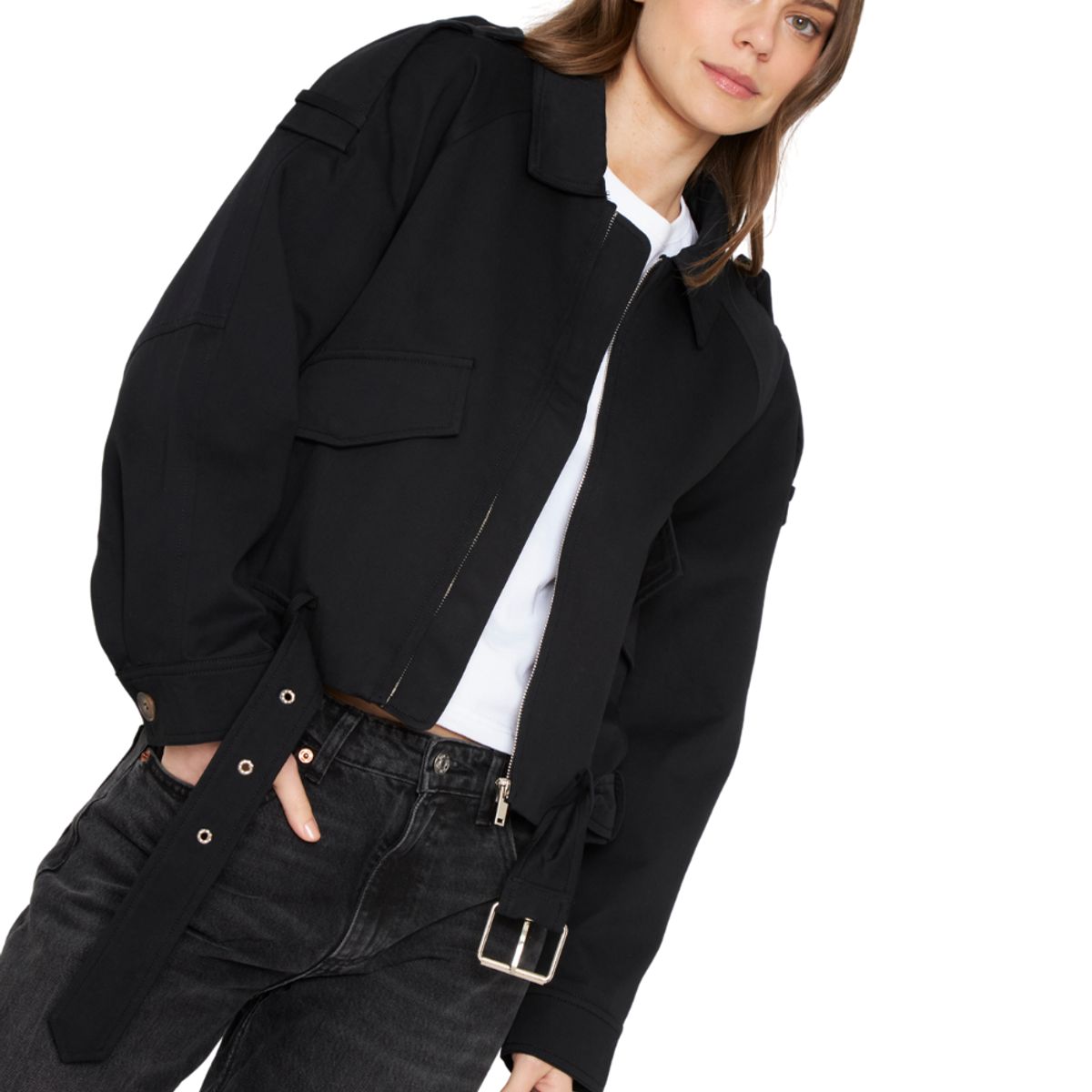 JACINTA TIENDA - Chaqueta Aviadora Cotton negra Jacinta Tienda