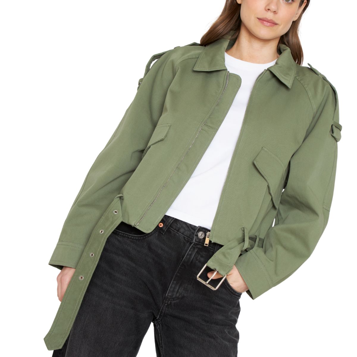 JACINTA TIENDA - Chaqueta Aviadora Cotton verde Jacinta Tienda