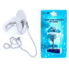 GENERICO - Piton Flange Con Cadena Para Tapar Lavamano Lavaplatos