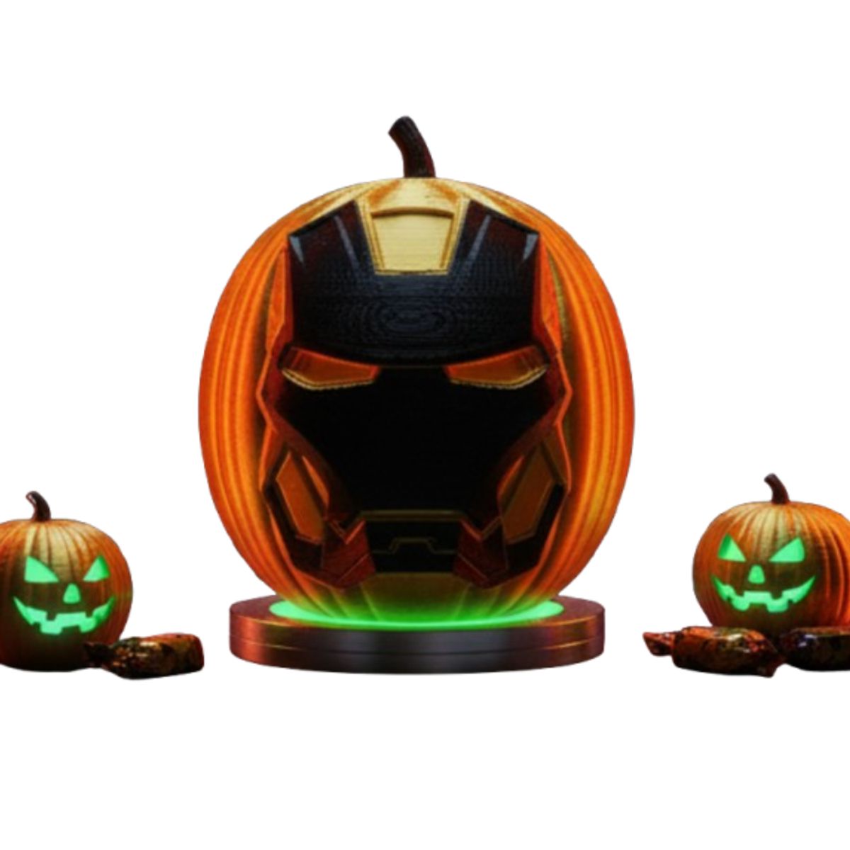 GENERICO - Figura decorativa de Calabaza IronMan Halloween