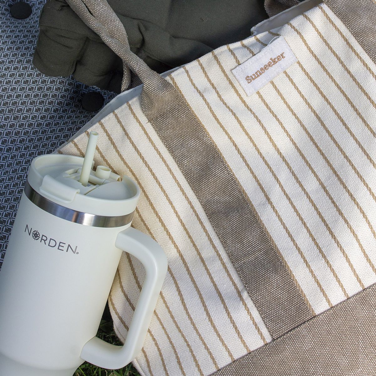 SUNSEEKER - Bolso Cartera Playa Verano Santorini Sunseeker Beige