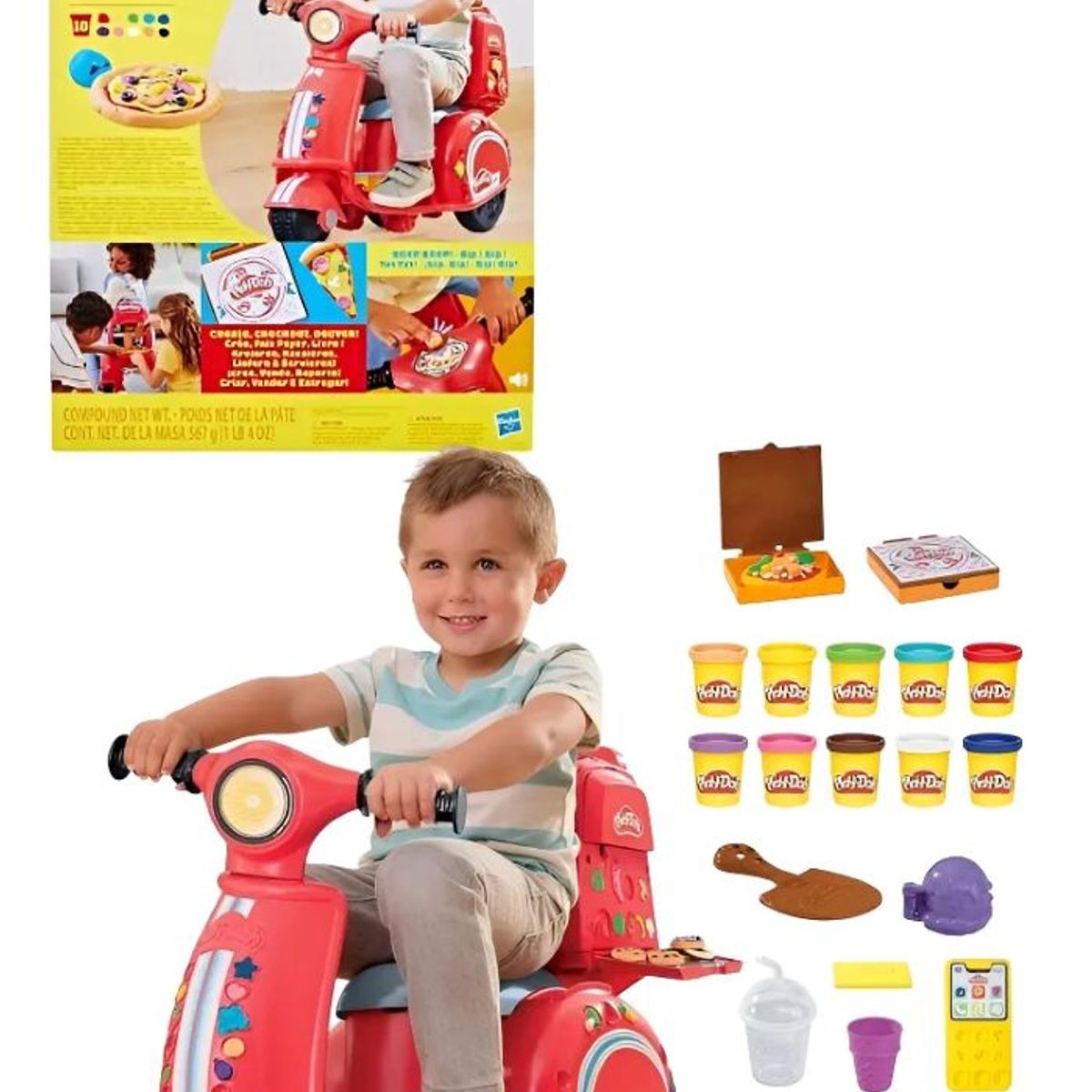 PLAY DOH - Moto Scooter Repartidora De Pizzas Juguete