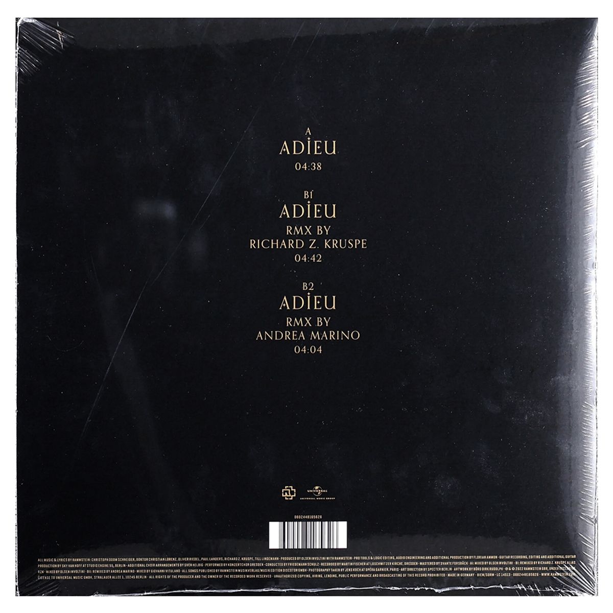 UNIVERSAL - Rammstein - Adieu - Vinilo 10 pulgadas EP