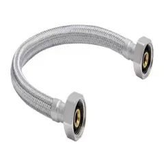 METALFER - Flexible Agua 20 Cm Conexión Hi-hi Media Acero Inoxidable