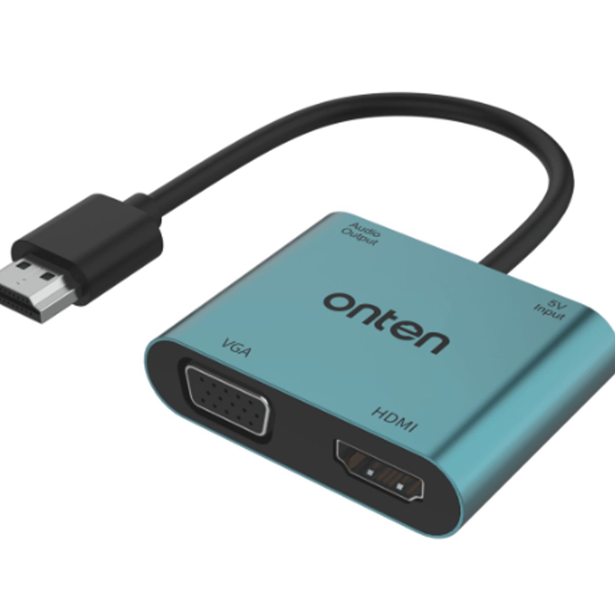 ONTEN - Hub 4 en 1 HDMI a HDMI/VGA/Jack 3,5 mm/USB-C Hembra Onten