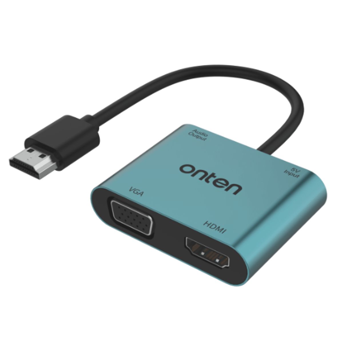 ONTEN - Hub 4 en 1 HDMI a HDMI/VGA/Jack 3,5 mm/USB-C Hembra Onten