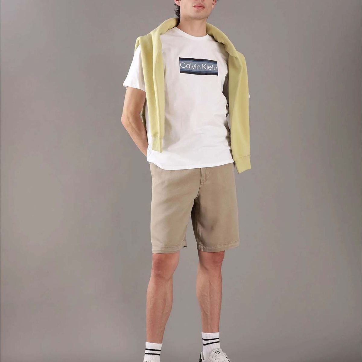 CALVIN KLEIN - Polera Calvin Band Stripe Blanco Calvin Klein