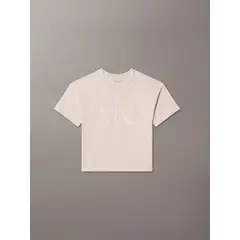 CALVIN KLEIN - Polera Niña Seasonal Monologo Beige