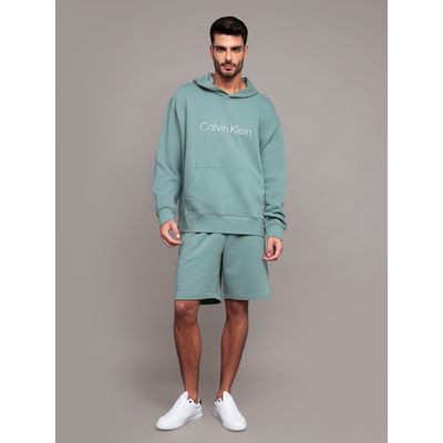 Imagen 2 del producto Polerón con gorro de felpa con logo estándar Verde