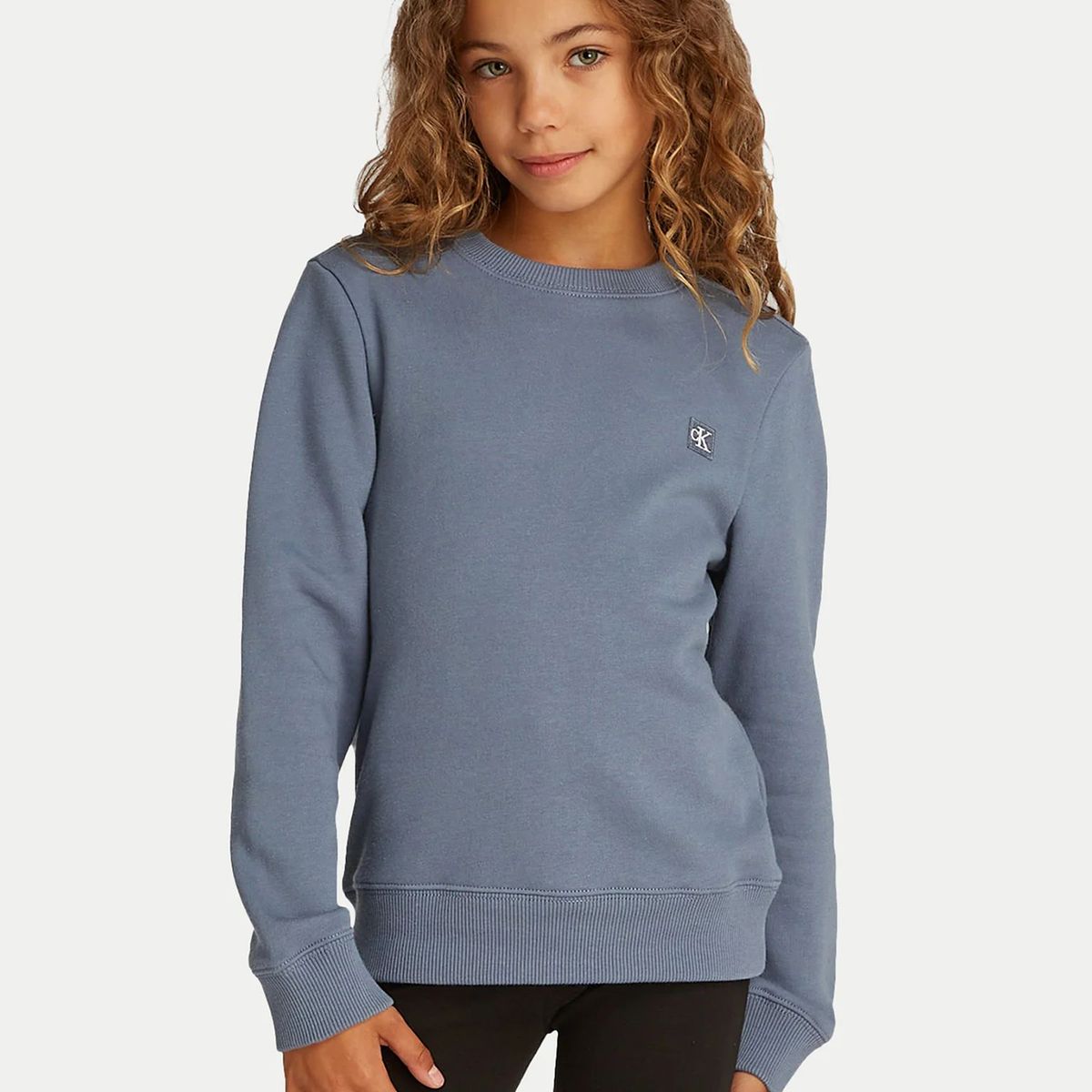 CALVIN KLEIN - Polerón Niña Mono Mini Badge Gris Calvin Klein