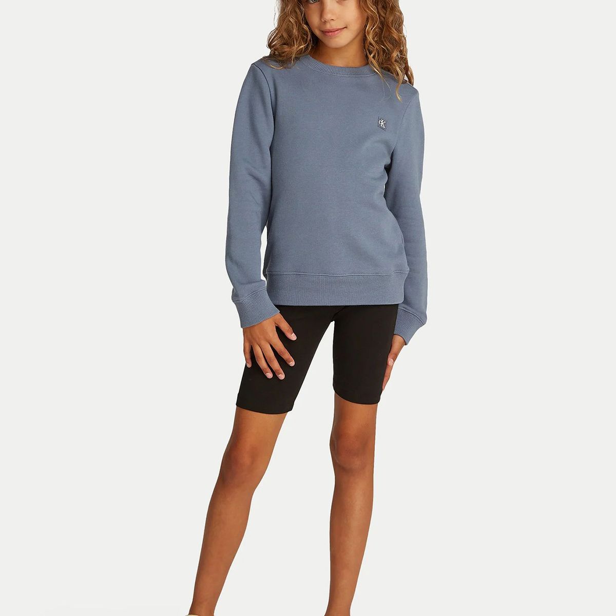 CALVIN KLEIN - Polerón Niña Mono Mini Badge Gris Calvin Klein