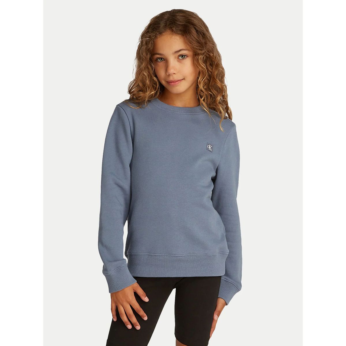 CALVIN KLEIN - Polerón Niña Mono Mini Badge Gris Calvin Klein