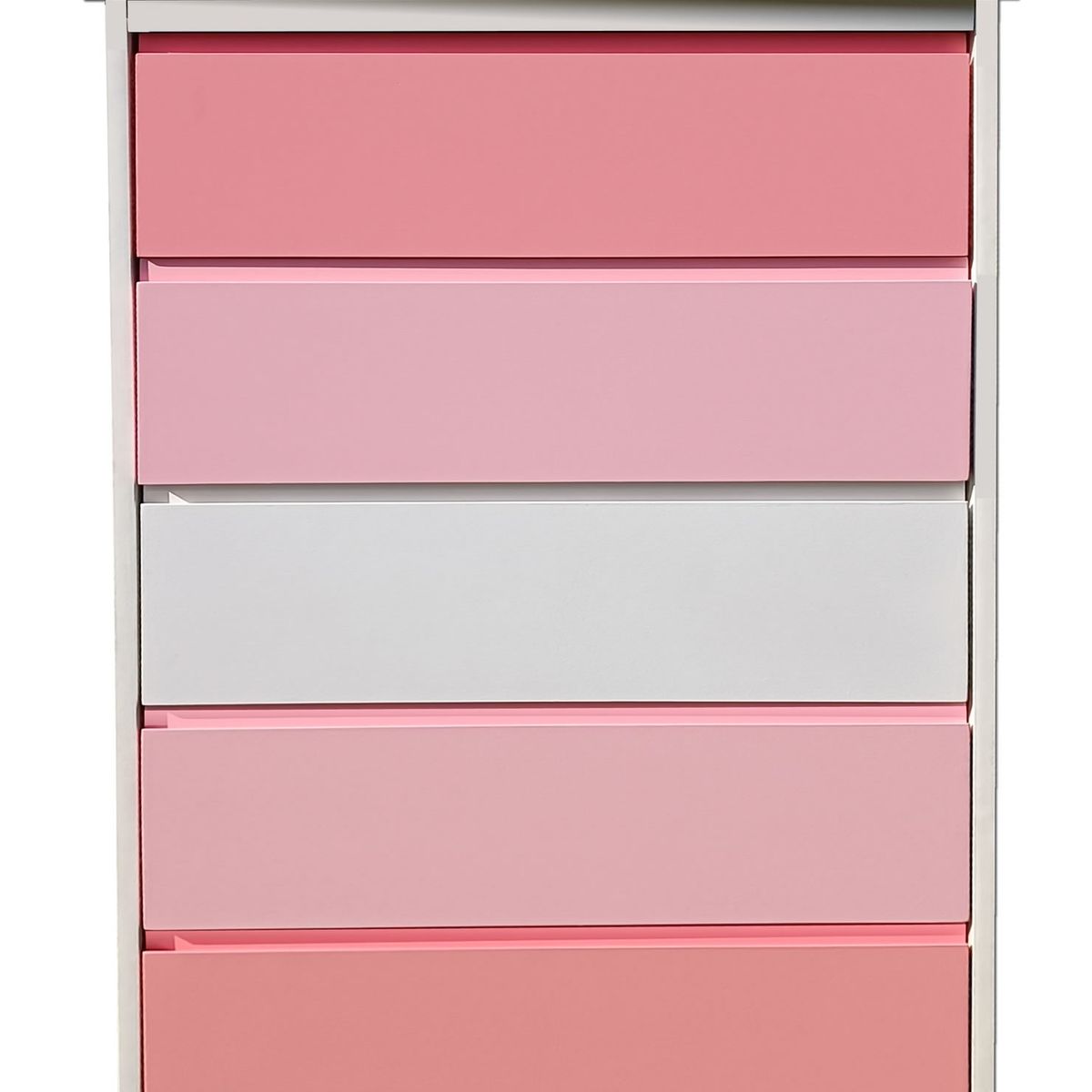 DECORACION CREATIVA - Cajonera 5 Cajones Rosado-Rosa Pastel-Blanco  Modelo Minimal