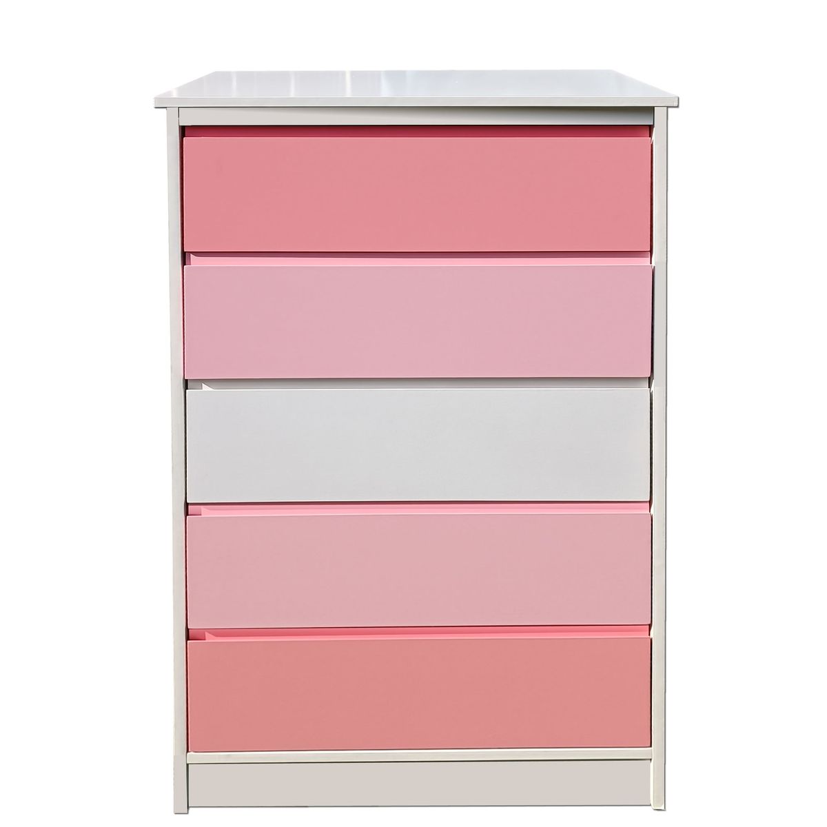 DECORACION CREATIVA - Cajonera 5 Cajones Rosado-Rosa Pastel-Blanco  Modelo Minimal