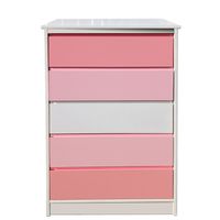 Cajonera 5 Cajones Rosado-Rosa Pastel-Blanco Modelo Minimal