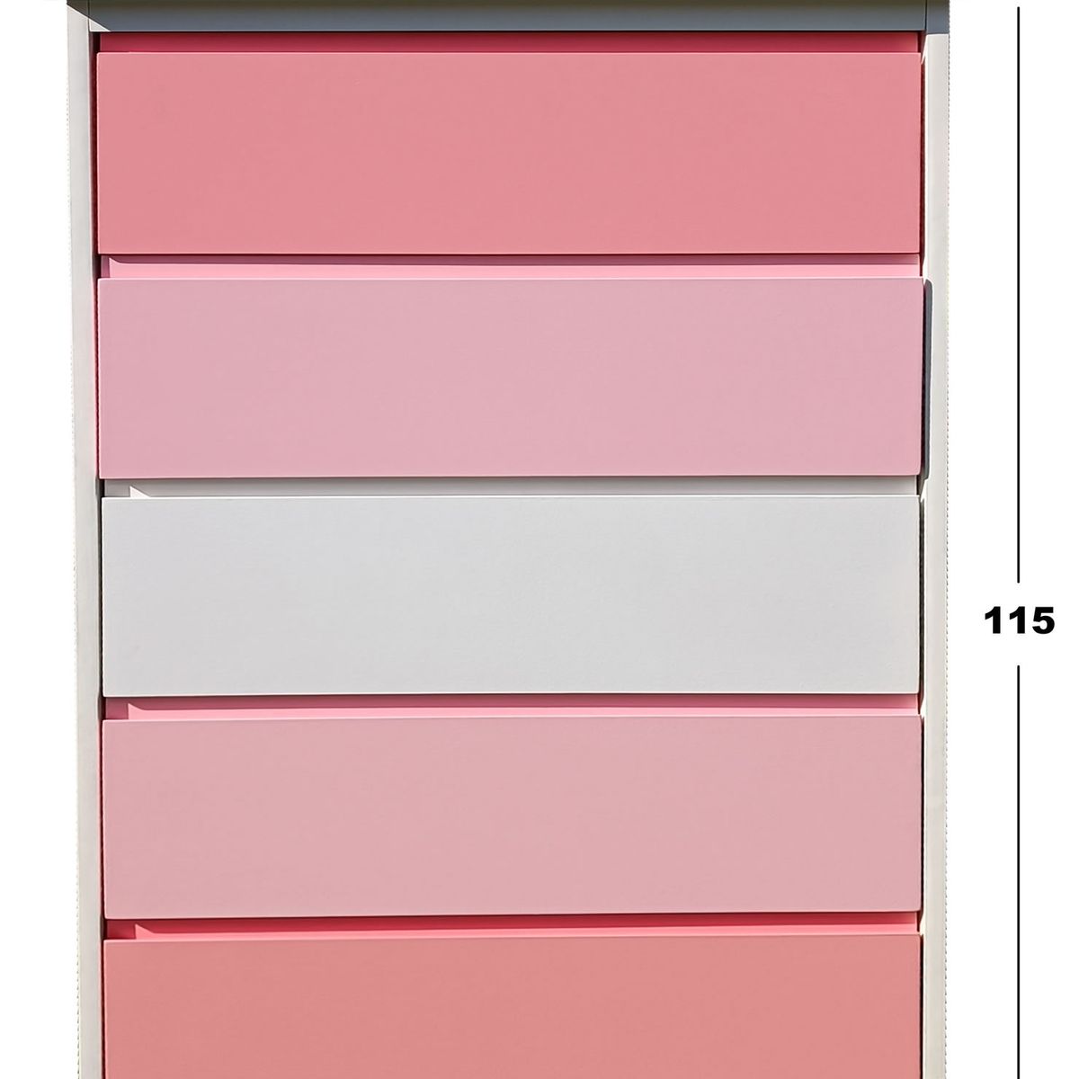 DECORACION CREATIVA - Cajonera 5 Cajones Rosado-Rosa Pastel-Blanco  Modelo Minimal