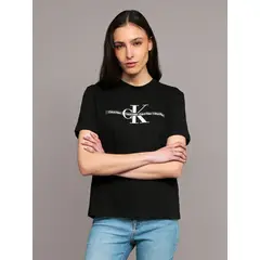 CALVIN KLEIN - Polera Classic con Logo Tape Negro