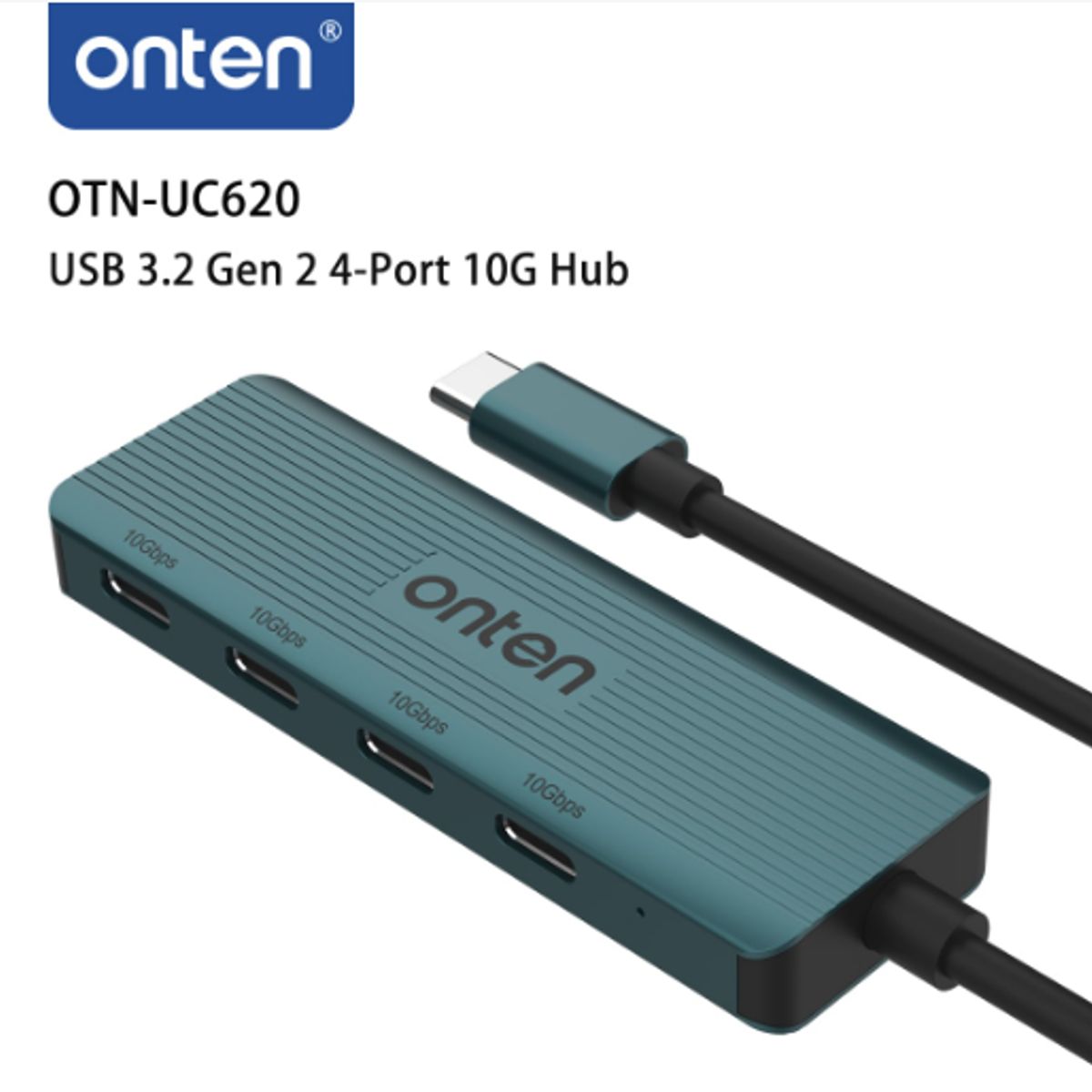 ONTEN - Hub 4 en 1 USB-C de 4 Puertos USB 3.2 Gen 2 10G Onten