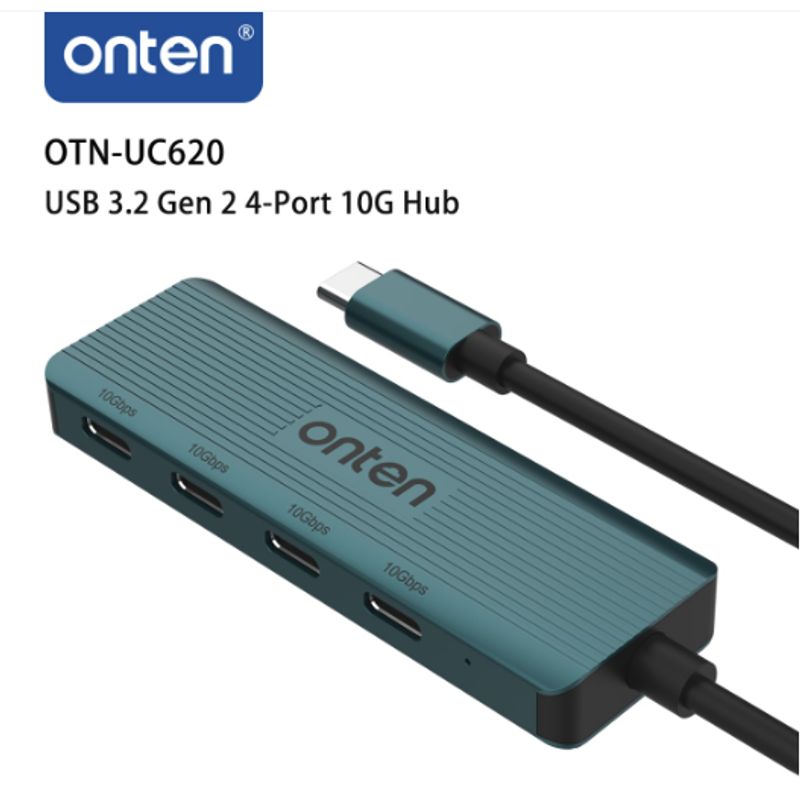 ONTEN - Hub 4 en 1 USB-C de 4 Puertos USB 3.2 Gen 2 10G Onten