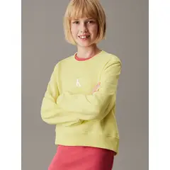 CALVIN KLEIN - Polerón Niña Ck Logo Amarillo