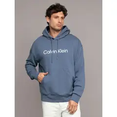 CALVIN KLEIN - Polerón con Gorro Logo Hero Azul