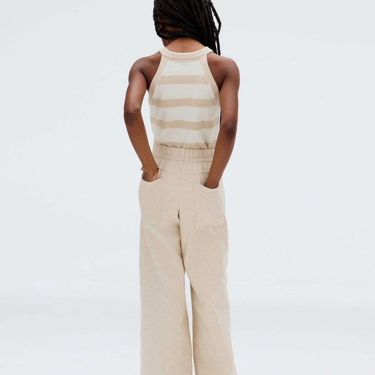 CALVIN KLEIN - Pantalón Niña Linen Blend Beige Calvin Klein