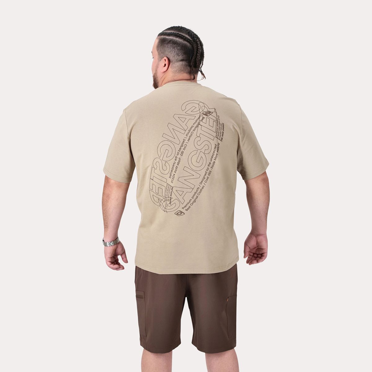 GANGSTER - Plus Polera MC Basica Rocke Beige Gangster