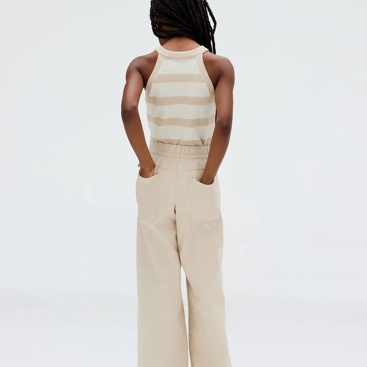 CALVIN KLEIN - Pantalón Niña Linen Blend Beige Calvin Klein