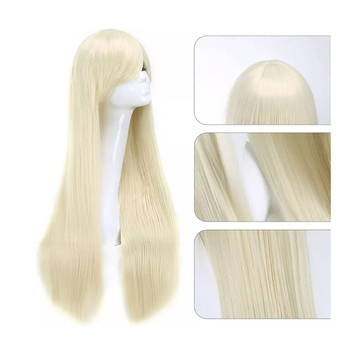 GENERICO - Peluca Ondulado Color Rubio Tonos Muy Naturales