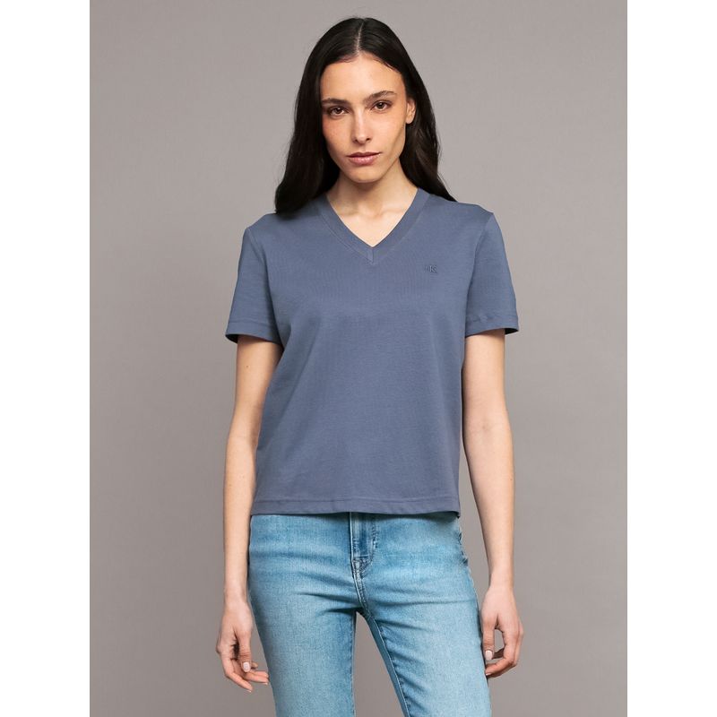 CALVIN KLEIN - Polera con Logo Archive azul Calvin Klein