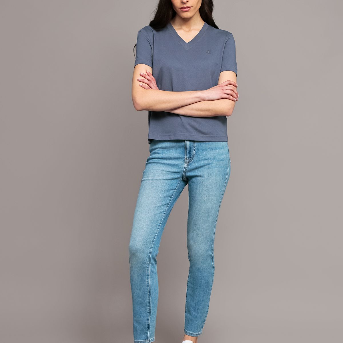 CALVIN KLEIN - Polera con Logo Archive azul Calvin Klein