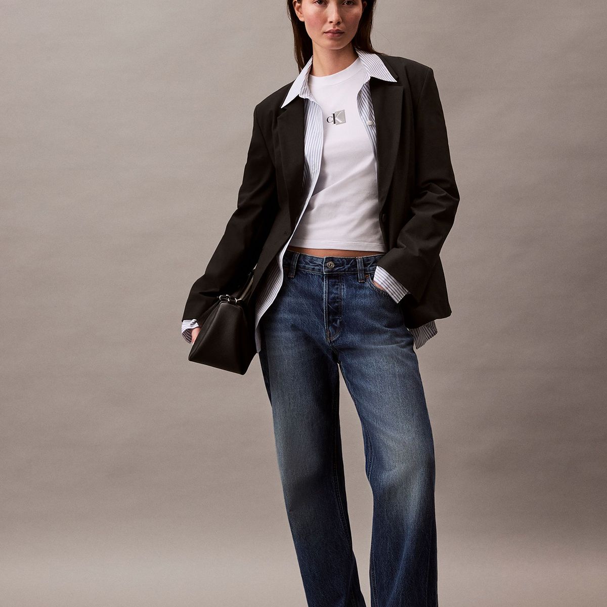 CALVIN KLEIN - Polera Slim Monogram Blanco Calvin Klein